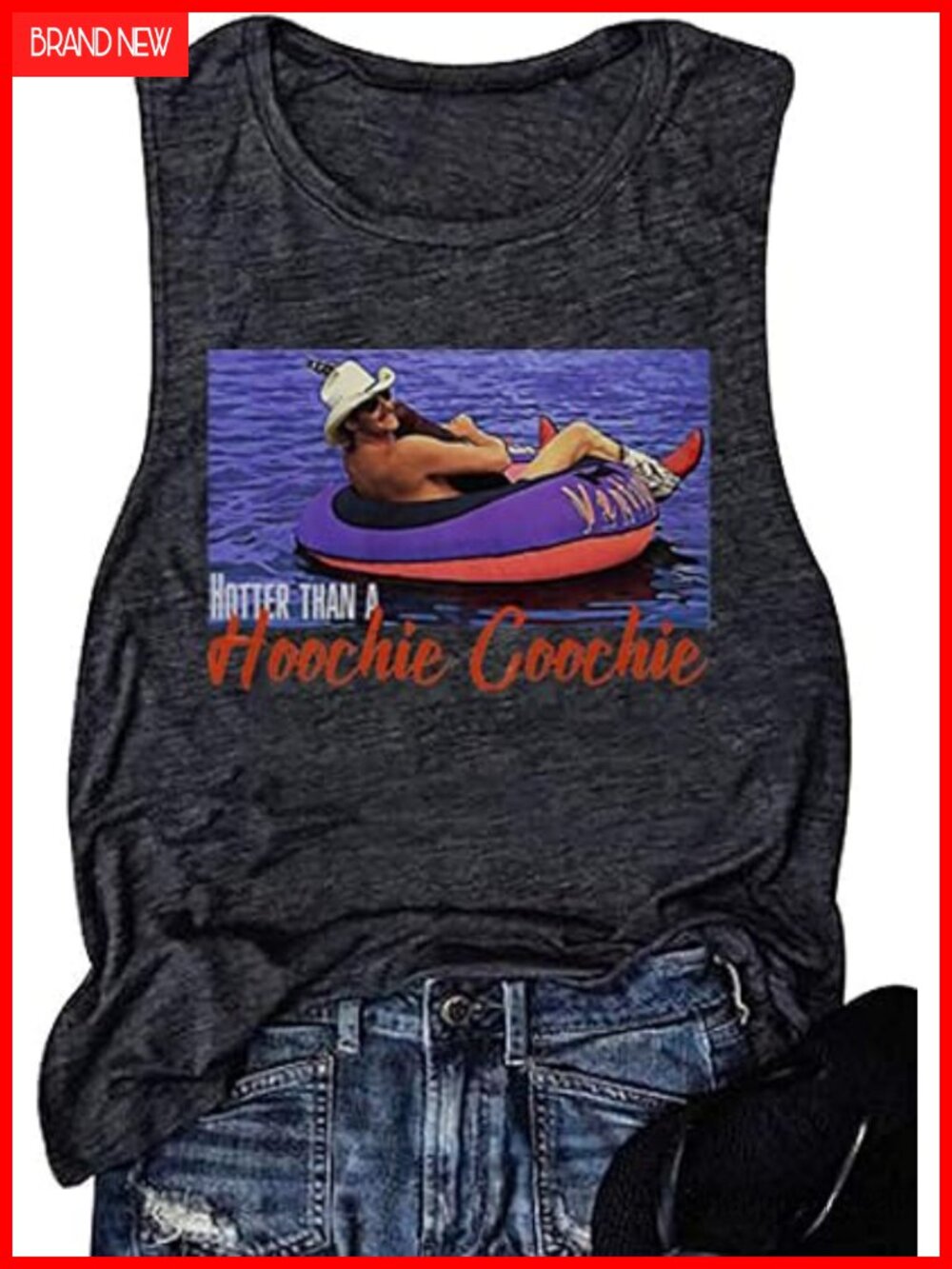 Vintage Graphic Cotton Blend Tank Top, Sleeveless Country Music Tee